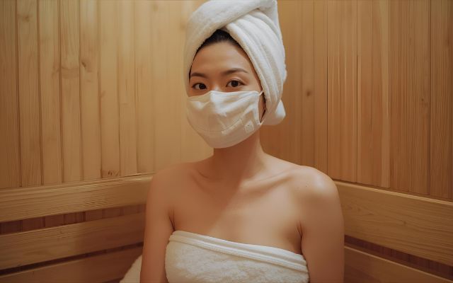 サウナ女性