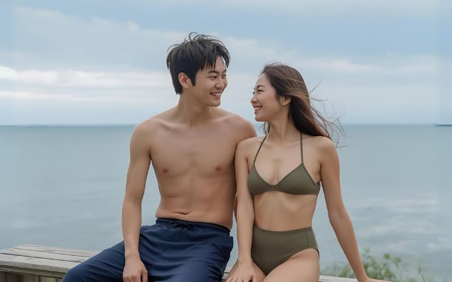 水着男女