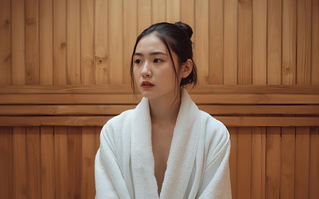 サウナ女性
