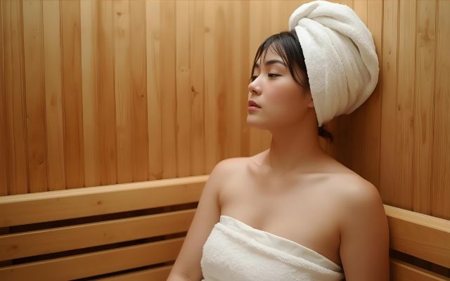 サウナ女性